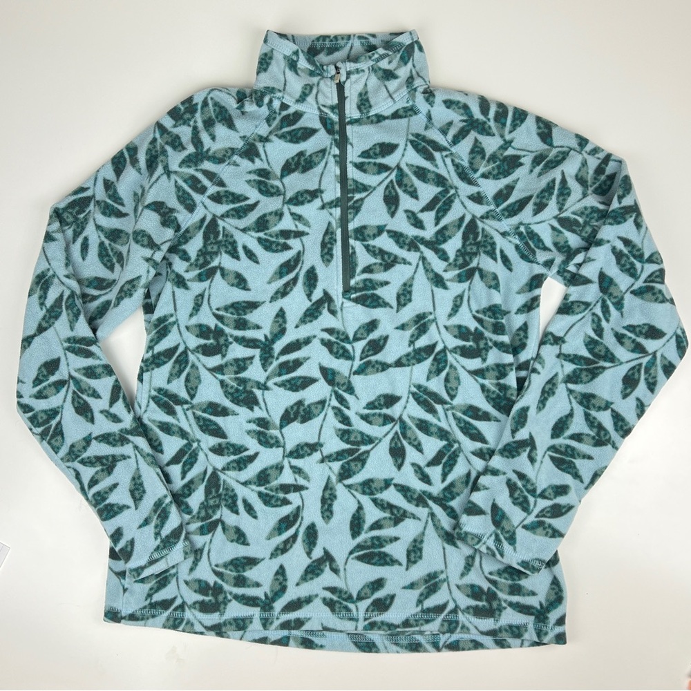 Eddie Bauer Leaf Patterned Quarter-Zip Pullover G… - image 1